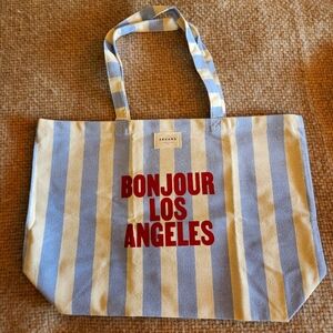 NWOT Cream & Blue Tote